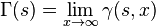 \Gamma (j) \lim _ {
ks\rightarow \infty}
\gamma (s, x)