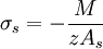 sigma_s = -frac{M}{z A_s}