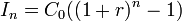 I_n=C_0((1+r)^n-1)