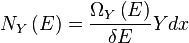 N_ {
Y}
\left (E\right) \frac {
\Omega_ {
Y}
\left (E\right)}
{
\delta E}
Y 'dx\' 