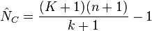 \hat{N}_C = \frac{(K+1)(n+1)}{k+1} - 1