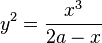 y^2=\frac {
ks^3}
{
2a-x}