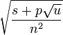 \sqrt{\frac{s+p\sqrt u}{n^2}}