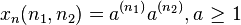 ks_n (n_1, n_2) = a^ {
(n_1)}
a^ {
(n_2)}
, \tekst {
≥}
1