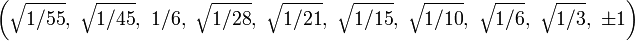 \left (\sqrt {
1/55}
, '\' 