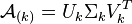 \matcal {
A}
_ {
(k)}
= U_k \Sigma_k V^T_k