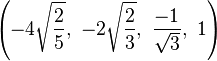 \left (-4\sqrt {
\frac {
2}
{
5}
}
, '\' 