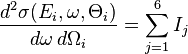 
\frac{d^2\sigma (E_i,\omega,\Theta_i)}{d\omega \, d\Omega_i} =\sum\limits_{j=1}^6 I_j
