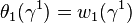 \teta_1 (\gama^1) = w_1 (\gama^1)