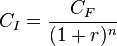  \ C_I = \frac{ C_F} {( 1 + r)^n}