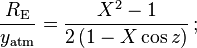 \frac {
R_\mathrm {
E}
}
{
i_\matrm {
monmaxino}
}
= \frac {
X^2 - 1}
{
2 \left (1 - X \koj z \right)}
'\' 