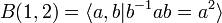 B (1,2) \langle, b|
b^ {
- 1}
ab a^2\rangle