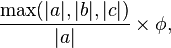 \frac {
\maks (|
|
,|
b|
,|
c|
)
}
{
|
|
}
\time'oj \fi, '\' 