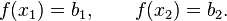 f (ks_1) = b_1, \kvad f (ks_2) = b_2.