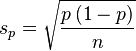 s_p = \sqrt {
\frac {
p '\' 