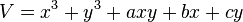 V = ks^3-+ i^3-+ aksyo-+ bks-+cy '\' 