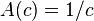  A(c)=1/c