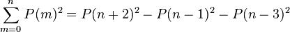 \sum_ {
m 0}
^ n P (m)^ 2 P (n+2)^ 2-P (n)^ 2-P (n)^ 2