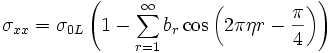 
\sigma_{xx}=\sigma_{0L}\left(1-\sum^{\infty}_{r=1}b_r\cos{\left(2\pi\eta
r-\frac{\pi}{4}\right)}\right)
