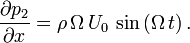 \frac {
\partial p_2}
{
\partial x}
= '\rho\' 