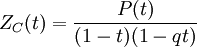 Z_C (t) = \frac {
P (t)}
{
(1-t) (1-qt)}