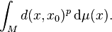 \int_ {
M}
d (x, ks_ {
0}
)
^ {
p}
'\' 