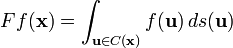 Ff (\matbf {
x}
)
= \int_ {
\matbf {
u}
\in C (\matbf {
x}
)
}
f (\matbf {
u}
)
'\' 