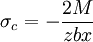 sigma_c = -frac{2 M}{z b x}