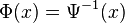 \Phi(x) = \Psi^{-1}(x)