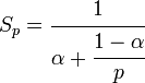 S_p = \cfrac{1}{\alpha + \cfrac{1 - \alpha}{p}}