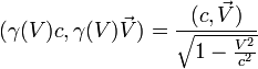 (\gamma (V) c, \gamma (V)\vec V )= \frac {(c,\vec V)}{\sqrt{1-\frac{V^2}{c^2}}}