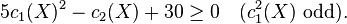 5 c_1 (X)^ 2 - c_2 (X) + 30 \ge 0 \kvad (c_1^2 (X) \tekst {
stranga}
)
.