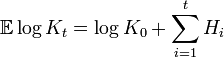 \matb E \log K_t = \log K_0-+ \sum_ {
i 1}
^ t H_i