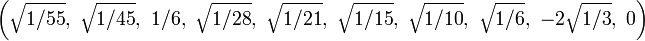 \left (\sqrt {
1/55}
, '\' 