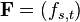 mathbf F = (f_{s,t})