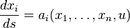 \frac {
dks_i}
{
d}
= a_i (ks_1, \dots, ks_n, u)