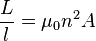  \frac{L}{l} = \mu_0 n^2 A 