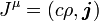 
    J^\mu = \left(c \rho, \boldsymbol{j} \right)
