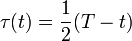 \taŭ (t) = \frac {
1}
{
2}