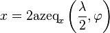 x = 2 \matrm {
azeq}
_ks\left (\frac\lambda 2, \varfi\right) '\' 