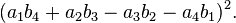 (A1-b_4-+ a_2-b_3 - a_3 b_2 - a_4-b_1)^ 2.
'\' 