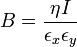  [   klarigo bezonis  ]  B=\frac {
{
\eta}
mi}
{
{
\epsilon_ks}
{
\epsilon_y}
}