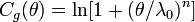 C_ {
g}
(\theta) = {
\mboks {
ln}
}
[1+ (\theta/\lambda _ {
0}
)
^ {
n}
]