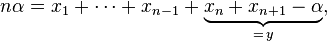 n\alphox_1-+ \cdots + ks_ {
n}
+ \underbrace {
ks_n+ks_ {
n+1}
\alpha}
_ {
= '\' 