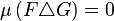 \mu\left (F\triangle G\right) = 0