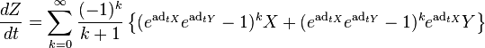 {
\frac {
Dz}
{
dt}
}
\sum _ {
k 0}
^ {
\infty}
{
\frac {
(- 1)^ {
k}
}
{
k+1}
}
'\left\' 