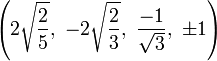 \left (2\sqrt {
\frac {
2}
{
5}
}
, '\' 