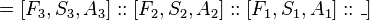 = [F_3, S_3, A_3]:: [F_2, S_2, A_2]:: [F_1, S_1, A1]:: \_]