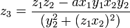 z_3 = \frac {
z_1z_2-ax_1y_1x_2y_2}
{
(i_2^2+ (z_1ks_2)^ 2)}