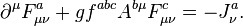 \partial^\mu F_{\mu\nu}^a+gf^{abc}A^{b\mu}F_{\mu\nu}^c=-J_\nu^a.